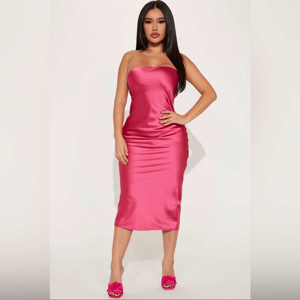 FashionNova Satin Midi Dress